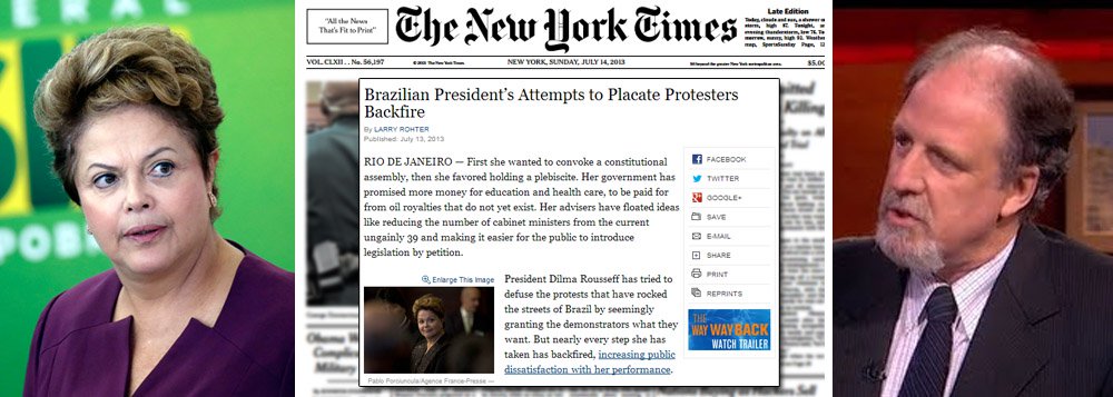 NYT lista "fracassos" de Dilma em resposta a protestos NYT lista "fracassos" de Dilma em resposta a protestos