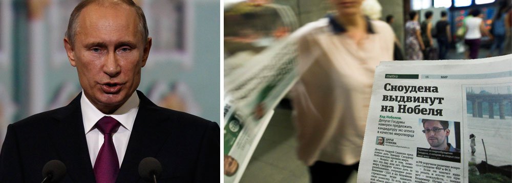 Putin: Snowden deve parar "atividade política" contra EUA Putin: Snowden deve parar "atividade política" contra EUA