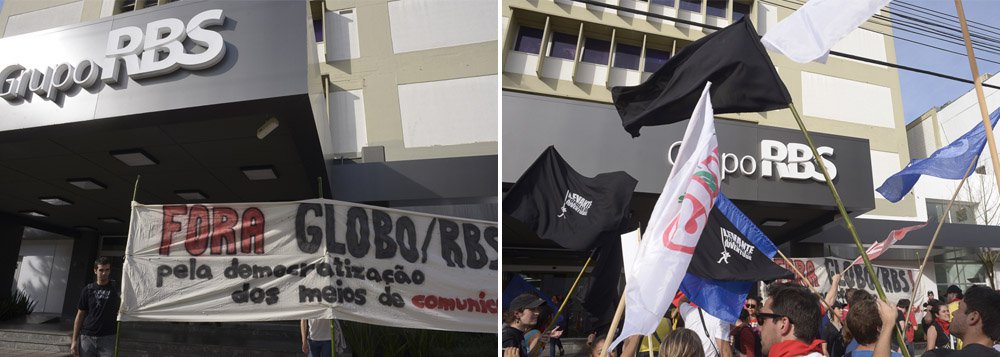 Escracho em frente à sede da RBS Escracho em frente à sede da RBS