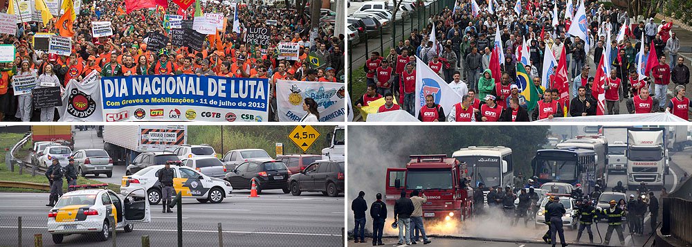 Dia de Luta começa com bloqueios em rodovias Dia de Luta começa com bloqueios em rodovias