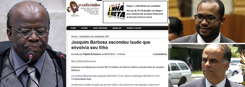O Cafezinho: Barbosa escondeu laudo por filho O Cafezinho: Barbosa escondeu laudo por filho
