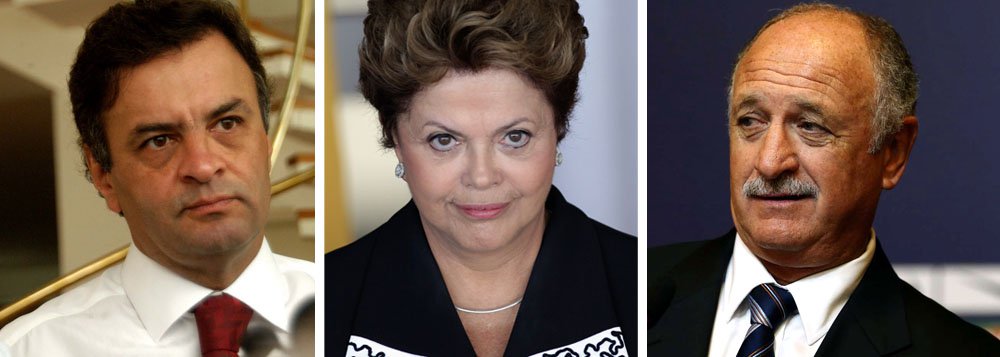Aécio volta a criticar "Padrão Felipão" de Dilma Aécio volta a criticar "Padrão Felipão" de Dilma