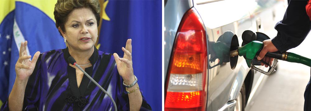Dilma: “Eu não falo sobre aumento de gasolina” Dilma: “Eu não falo sobre aumento de gasolina”