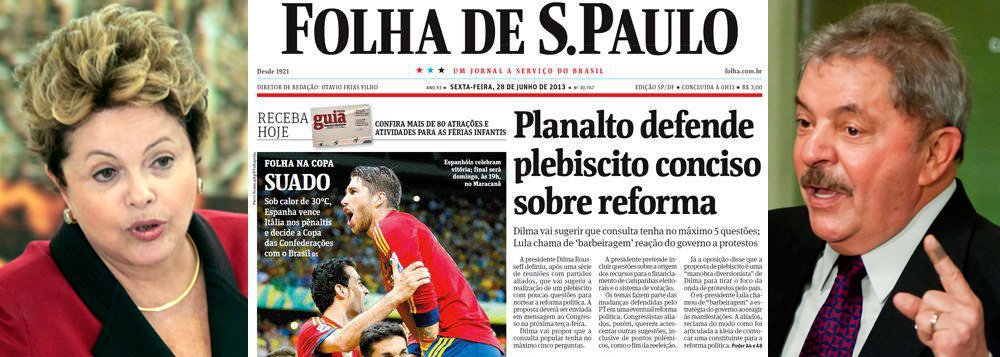 Por meio de nota, Lula nega intriga da Folha Por meio de nota, Lula nega intriga da Folha