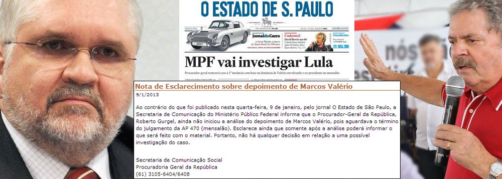 Gurgel nega investigação. Foi barriga do Estadão Gurgel nega investigação. Foi barriga do Estadão
