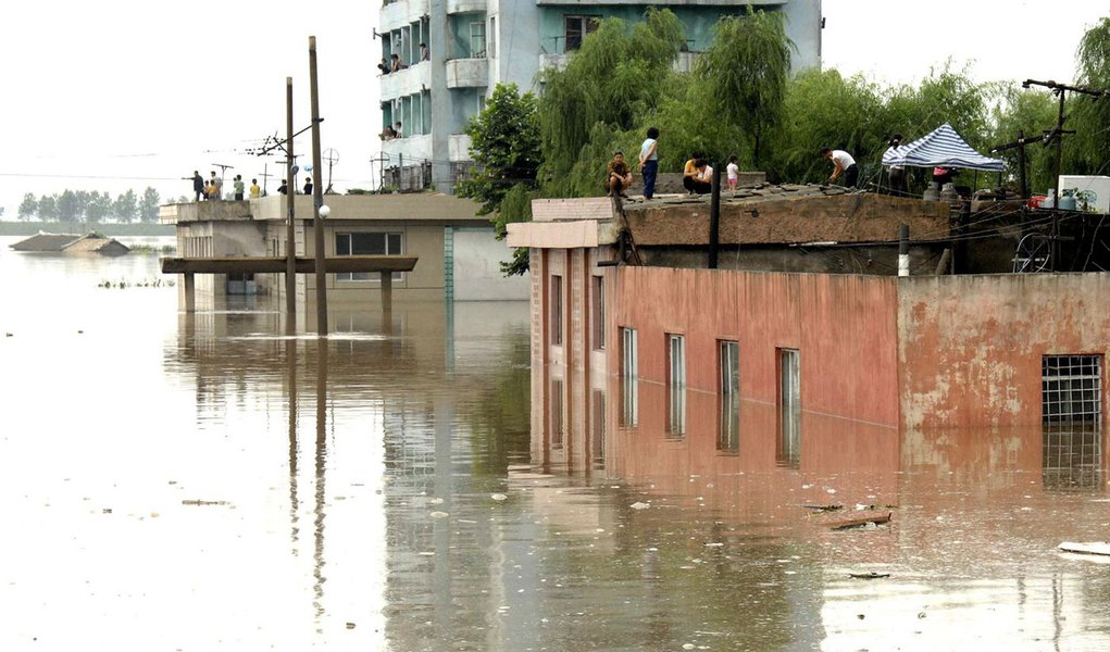 Enchentes na Coreia do Norte já mataram 169 pessoas (Foto: REUTERS) Enchentes na Coreia do Norte já mataram 169 pessoas