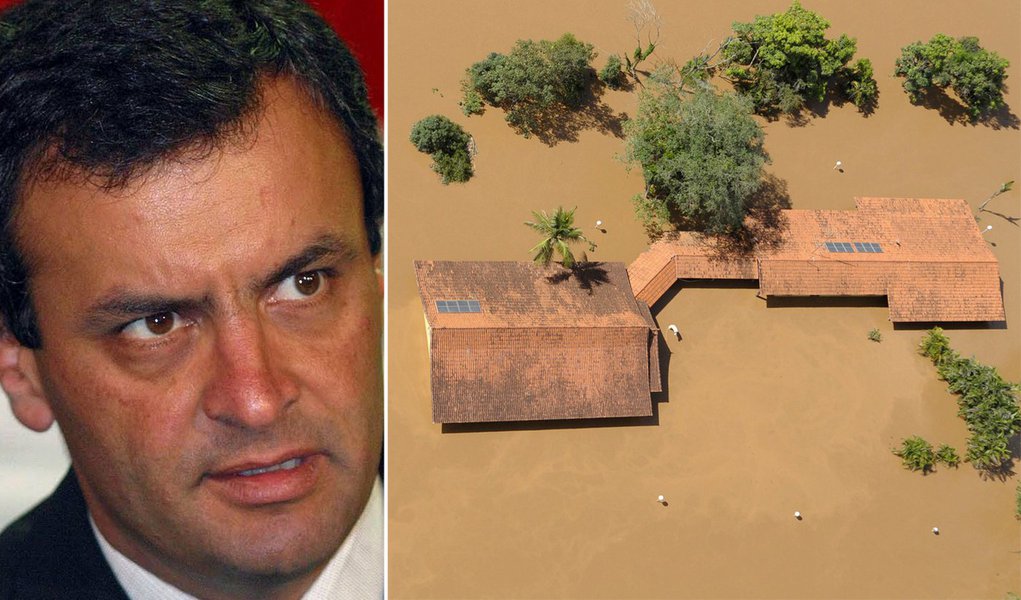 Com Minas debaixo d'água, Aécio ataca Bezerra (Foto: Divulgação) Com Minas debaixo d'água, Aécio ataca Bezerra