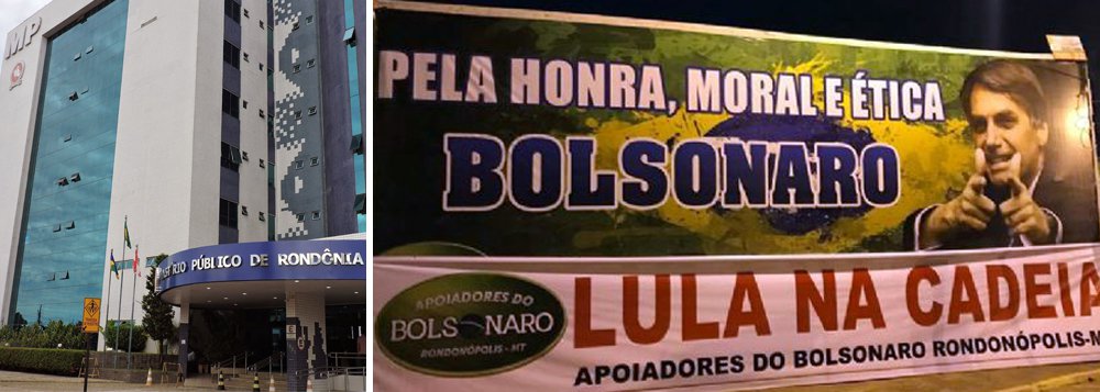 Ministério Público derruba outdoor em apoio a Bolsonaro em RO Ministério Público derruba outdoor em apoio a Bolsonaro em RO