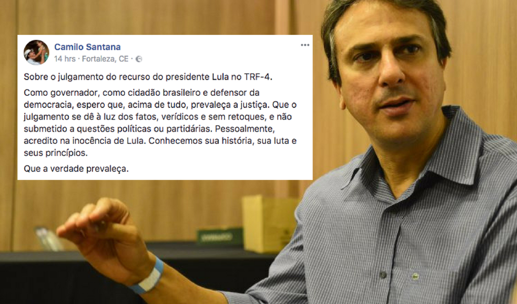 Governador do Ceará apoia Lula: "que a verdade prevaleça" Governador do Ceará apoia Lula: "que a verdade prevaleça"