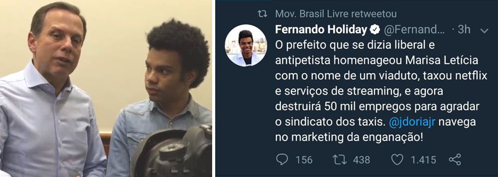 Acaba a paz entre Doria e o MBL Acaba a paz entre Doria e o MBL