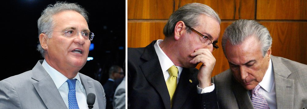 Renan: Cunha nomeou todo o governo Temer Renan: Cunha nomeou todo o governo Temer