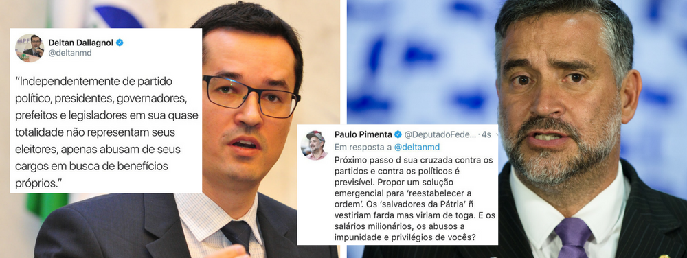 Dallagnol ataca toda classe política e leva troco de Pimenta Dallagnol ataca toda classe política e leva troco de Pimenta