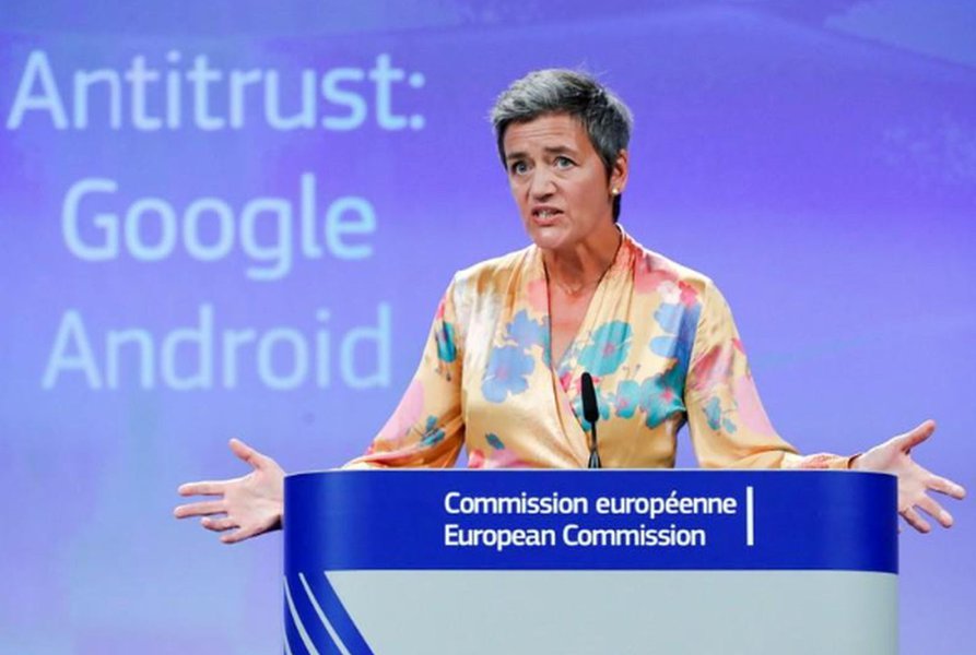 UE multa Google em US$5 bilhões em processo antitruste UE multa Google em US$5 bilhões em processo antitruste