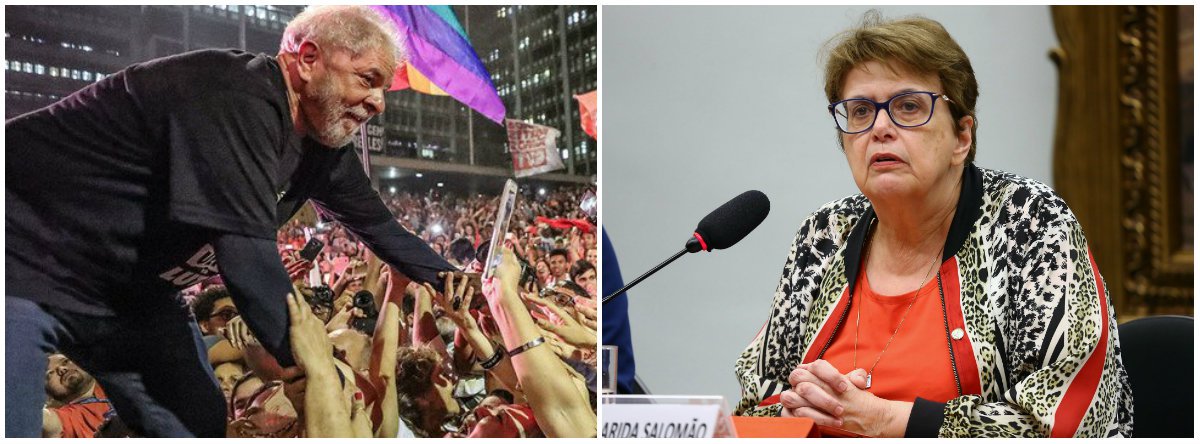 Nos 100 dias da prisão de Lula, Margarida Salomão atesta: ele é inocente (Foto: Esq.: Stuckert / Dir.: Cleia Viana - Câmara) Nos 100 dias da prisão de Lula, Margarida Salomão atesta: ele é inocente