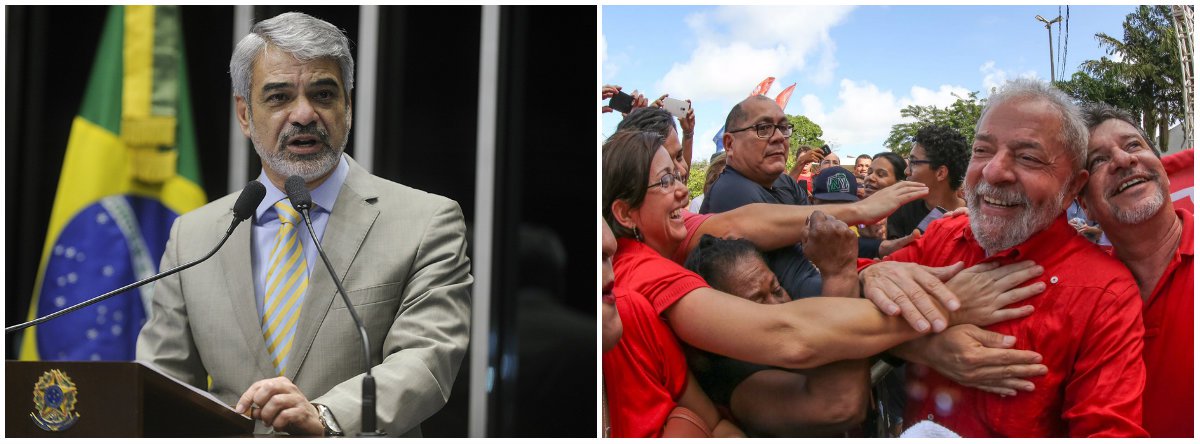 Humberto: o povo sabe que Lula enfrenta uma perseguição feroz (Foto: Esq.: Marcos Oliveira - Ag. Senado / Dir.: Stuckert) Humberto: o povo sabe que Lula enfrenta uma perseguição feroz