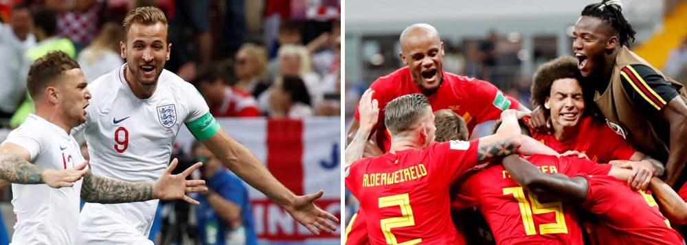 Inglaterra e Bélgica voltam a campo pelo terceiro lugar da Copa Inglaterra e Bélgica voltam a campo pelo terceiro lugar da Copa