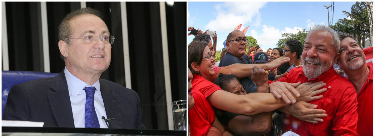 Renan: mais do que nunca Lula é um preso político (Foto: Esq.: Waldemir Barreto - Ag. Senado / Dir.: Stuckert) Renan: mais do que nunca Lula é um preso político