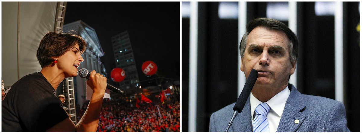 Manuela: Bolsonaro usa termo racista até na hora de dizer que não é (Foto: Esq.: Stuckert / Dir.: Lúcio Bernardo Jr - Câmara) Manuela: Bolsonaro usa termo racista até na hora de dizer que não é