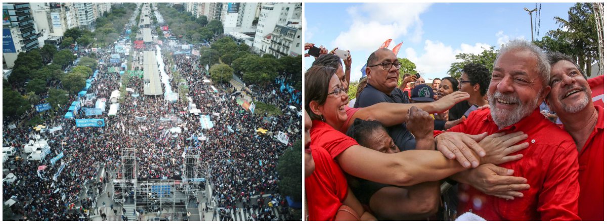 Argentinos unem o grito pela Independência Nacional com Lula Livre Já! (Foto: Dir.: Stuckert) Argentinos unem o grito pela Independência Nacional com Lula Livre Já!