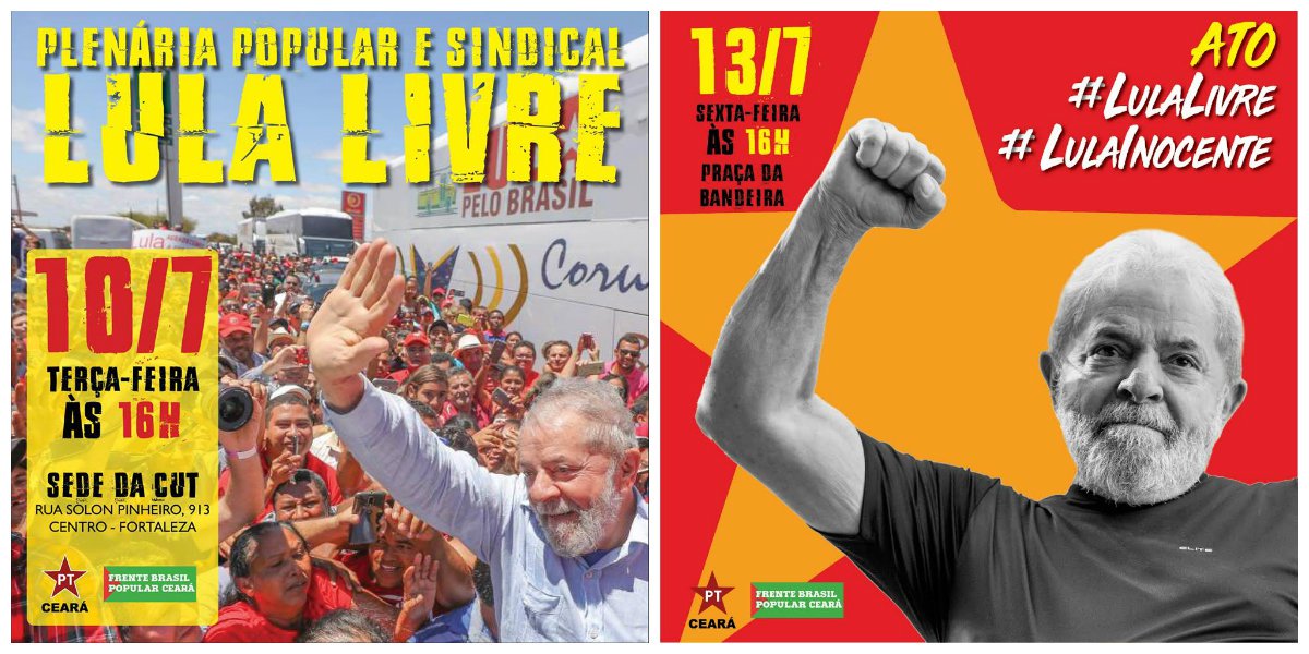 PT Ceará intensifica mobilização por "Lula Livre" PT Ceará intensifica mobilização por "Lula Livre"