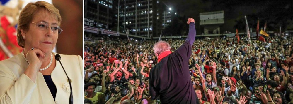 Michelle Bachelet lidera petição para que Lula seja candidato (Foto: REUTERS/Jorge Cabrera | Ricardo Stuckert) Michelle Bachelet lidera petição para que Lula seja candidato