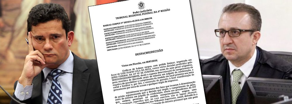 Moro desobedece TRF-4 e não solta Lula Moro desobedece TRF-4 e não solta Lula