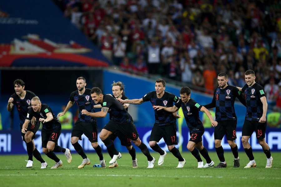 Croácia vence Rússia nos pênaltis e pega a Inglaterra na semifinal (Foto: Laurence Griffiths) Croácia vence Rússia nos pênaltis e pega a Inglaterra na semifinal