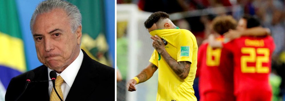 Temer tenta tirar casquinha da seleção e é destroçado (Foto: Reuters) Temer tenta tirar casquinha da seleção e é destroçado