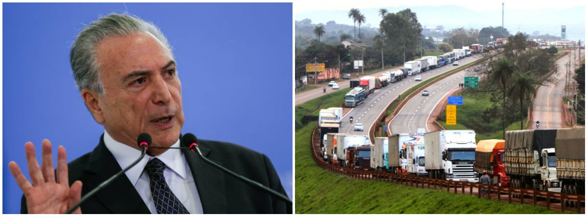 Temer usa R$ 777 mi que conectariam estudantes à internet para pagar diesel dos caminhoneiros (Foto: Esq.: Beto Barata - PR / Dir.: Divulgação) Temer usa R$ 777 mi que conectariam estudantes à internet para pagar diesel dos caminhoneiros