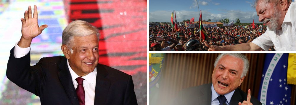 No México, democracia elege seu Lula; no Brasil do golpe, Lula preso No México, democracia elege seu Lula; no Brasil do golpe, Lula preso