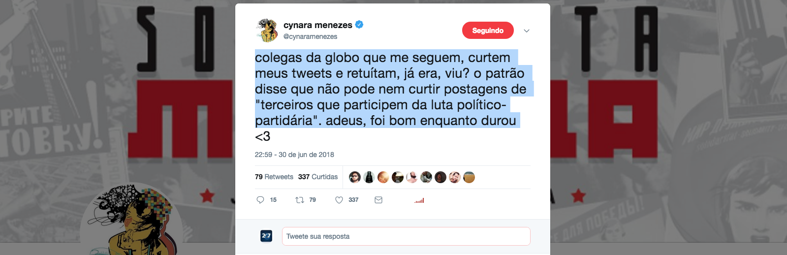 Socialista Morena dá adeus aos jornalistas censurados na Globo Socialista Morena dá adeus aos jornalistas censurados na Globo