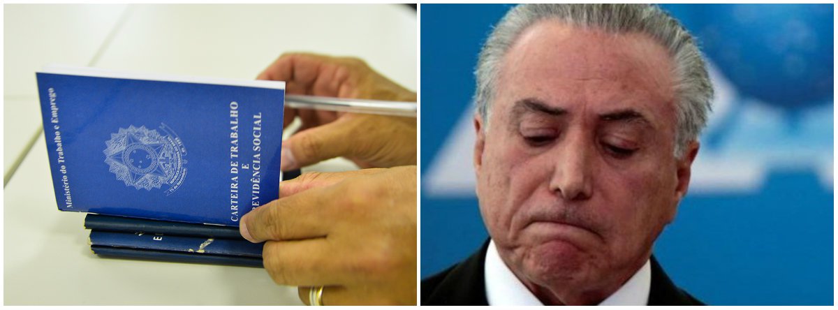 Número de carteiras assinadas recua ao nível de dez anos (Foto: Esq.: ABR / Dir.: Ueslei Marcelino - Reuters) Número de carteiras assinadas recua ao nível de dez anos