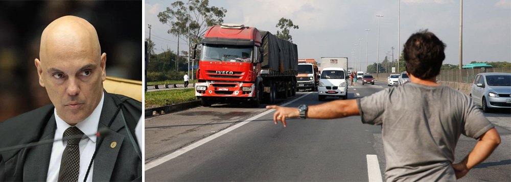Moraes libera uso da força contra caminhoneiros Moraes libera uso da força contra caminhoneiros
