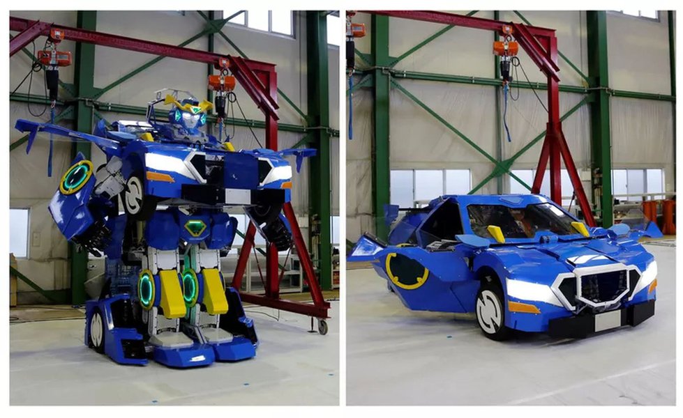 Japão exibe robô humanóide que se transforma num carro em 60 segundos Japão exibe robô humanóide que se transforma num carro em 60 segundos