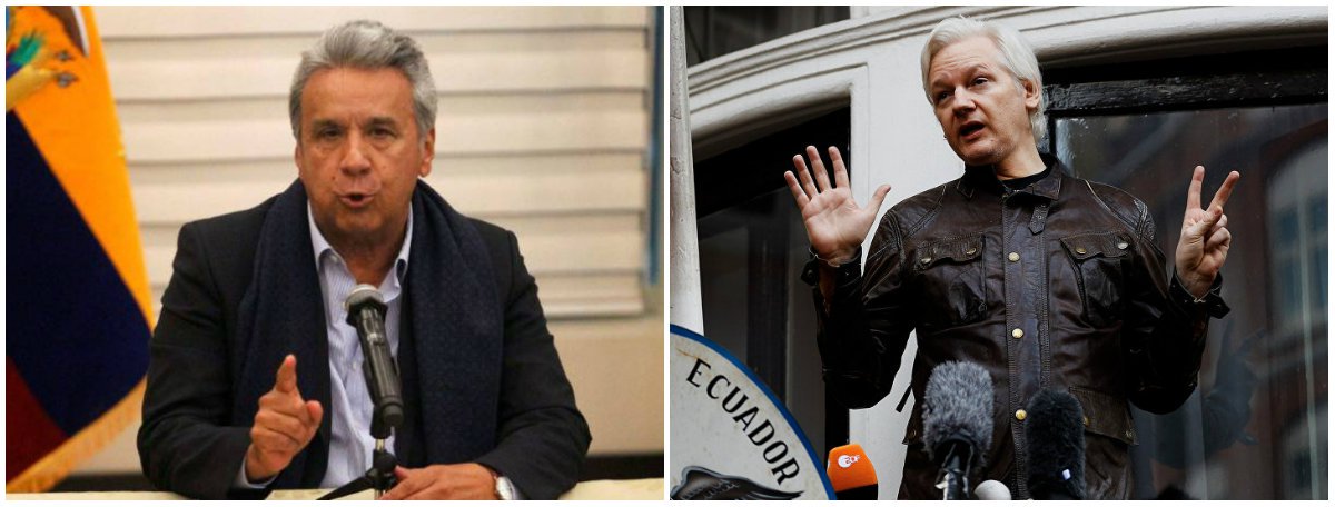 Equador prepara-se para expulsar Assange de sua embaixada (Foto: Esq.: Daniel Tapia - Reuters / Dir.: Peter Nichollspe - Reuters) Equador prepara-se para expulsar Assange de sua embaixada