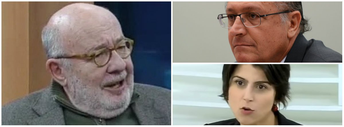 Meiguice no Roda Viva com Alckmin; é mais fácil bater em Manuela (Foto: Dir.: em cima (Fabio Pozzebom - ABR); embaixo (reprodução)) Meiguice no Roda Viva com Alckmin; é mais fácil bater em Manuela