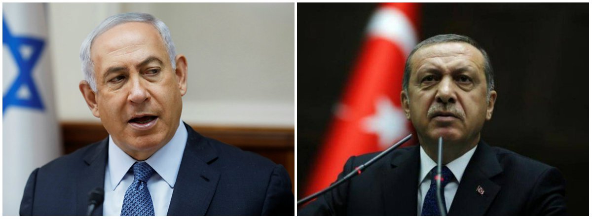 Netanyahu considera crítica de Erdogan sobre Israel como “elogio” (Foto: Esq.: Reuters / Dir.: Umit Bektas - Reuters) Netanyahu considera crítica de Erdogan sobre Israel como “elogio”