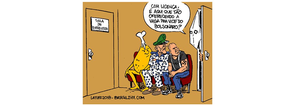 Latuff: Bolsonaro e a busca por um vice (Foto: Carlos Latuff/Brasil247) Latuff: Bolsonaro e a busca por um vice