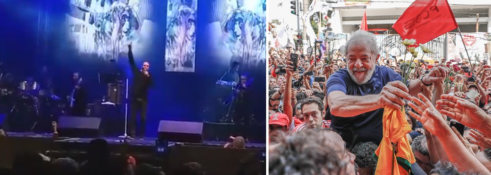 Cantor Diogo Nogueira pede Lula Livre durante show em PE Cantor Diogo Nogueira pede Lula Livre durante show em PE