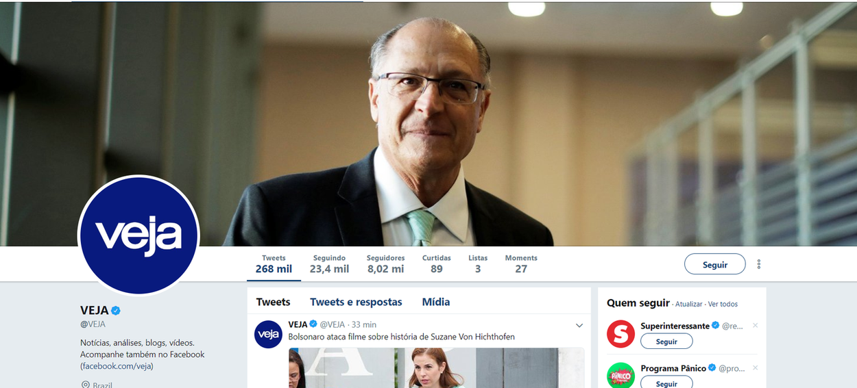 Veja assume que seu candidato é Alckmin Veja assume que seu candidato é Alckmin