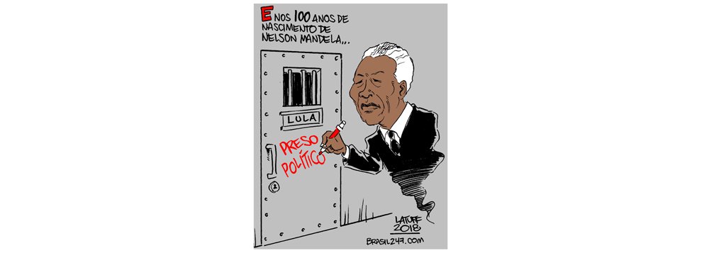 Latuff, os 100 anos de Mandela e a prisão política de Lula (Foto: Latuff/Brasil247) Latuff, os 100 anos de Mandela e a prisão política de Lula