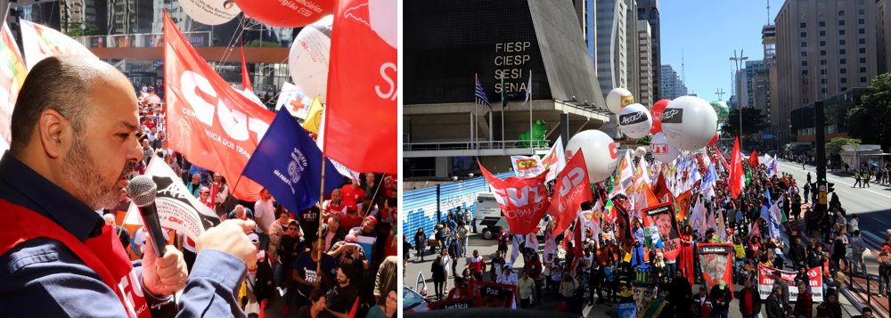 Dia do Basta protesta contra política de austeridade de Temer (Foto: ROBERTO PARIZOTTI (SAPÃO)) Dia do Basta protesta contra política de austeridade de Temer