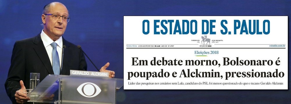 Tijolaço: ‘Estadão’ não esconde ‘dor de cotovelo’ por mau desempenho de Alckmin (Foto: Foto: Kelly Fuzaro/Band | Reprodução) Tijolaço: ‘Estadão’ não esconde ‘dor de cotovelo’ por mau desempenho de Alckmin