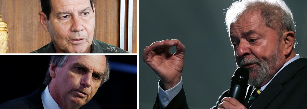 Vice de Bolsonaro prega golpe militar se Lula for candidato Vice de Bolsonaro prega golpe militar se Lula for candidato