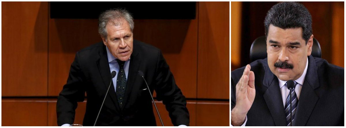 OEA estuda envio de comissão para investigar atentado na Venezuela (Foto: Esq.: Edgard Garrido - Reuters / Dir.: Marco Bello - Reuters) OEA estuda envio de comissão para investigar atentado na Venezuela