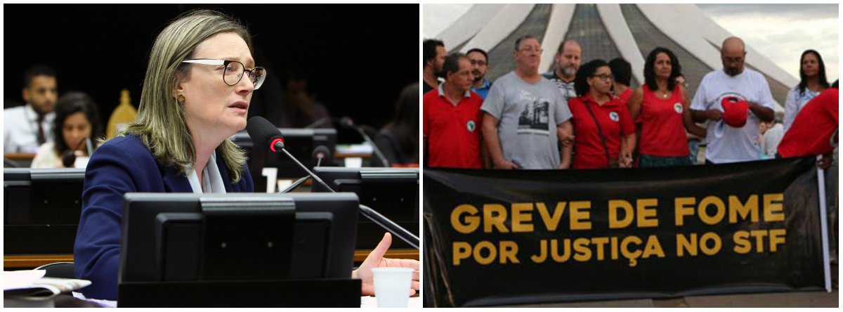 ‘Grevistas transformam a fome em luta para dar um basta na fome’ (Foto: Esq.: Billy Boss - Câmara ) ‘Grevistas transformam a fome em luta para dar um basta na fome’