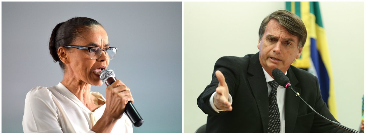 Marina dá uma de Bolsonaro (Foto: Esq.: Elza Fiúza - ABR / Dir.: Marcelo Camargo - ABR) Marina dá uma de Bolsonaro