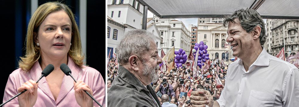 Gleisi: Haddad é o representante de Lula Gleisi: Haddad é o representante de Lula