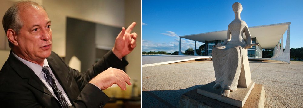 Ciro se levanta contra aumento de juízes pelo STF (Foto: REUTERS/Sergio Moraes | Fellipe Sampaio/SCO/STF) Ciro se levanta contra aumento de juízes pelo STF
