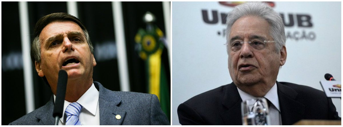 Bolsonaro ataca FHC por falar em apoio ao PT (Foto: Esq.: Marcelo Camargo - ABR) Bolsonaro ataca FHC por falar em apoio ao PT